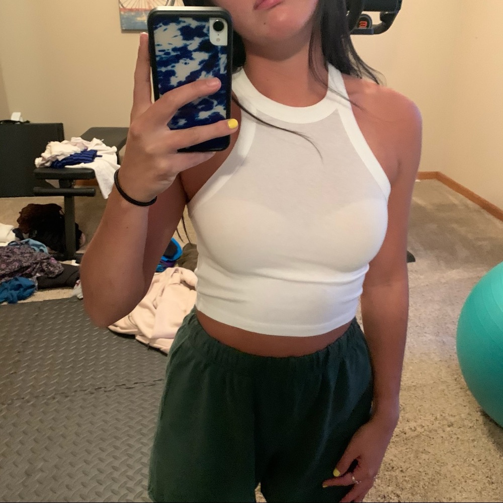 Urban Outfitters white cropped tank